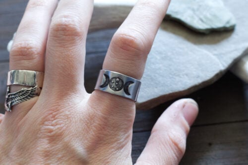 triple moon ring 3 Triple Moon Goddess Ring