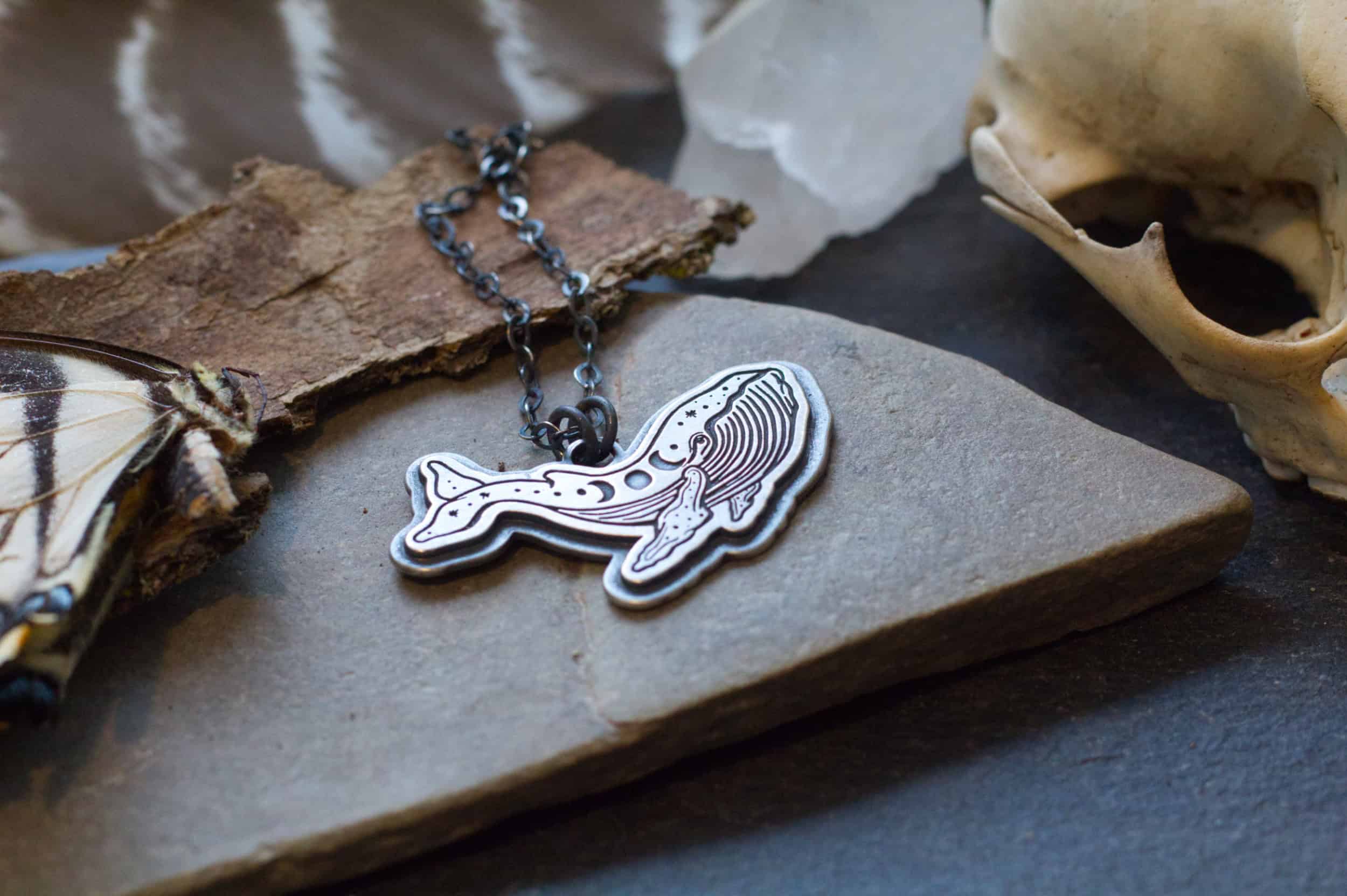 blue whale pendant necklace