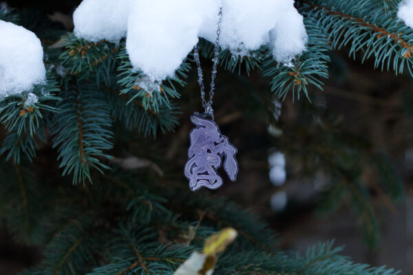 silver krampus pendant necklace