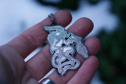 krampus-5 silver krampus pendant necklace