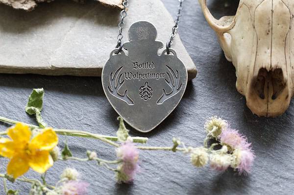 Bottled Wolpertinger + Opal Pendant