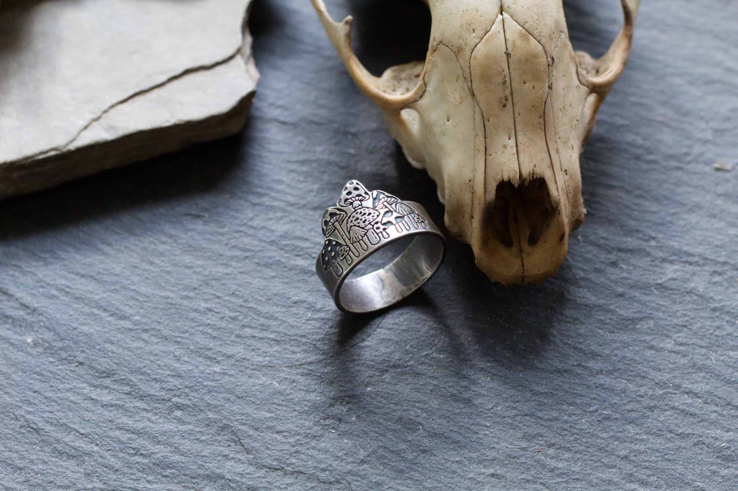 sterling silver mushroom ring
