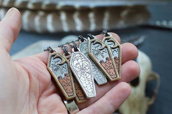 halloween coffin pendant with jack o lanterns halloween coffin pendant with jack o lanterns