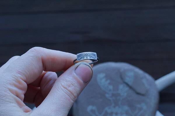 Eye of Horus + Eye of Ra Ring - Ankh - Ancient Egyptian Symbol Jewelry - Silver Ring - Dark Minimal - Gothic