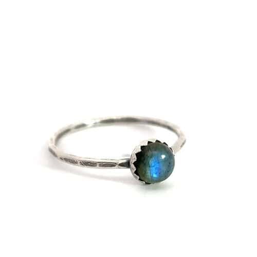 il_fullxfull.6724220107_63nj.jpg Labradorite Stacking Ring, Dainty Silver Ring, Gemstone Jewelry, Sterling Silver Gemstone Ring, Unique Gift for Her, Blue Stone Silver Ring
