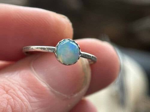 il_fullxfull.6724244723_qrkq.jpg Opal Stacking Ring, Minimalist Silver Opal Jewelry, October Birthstone Gift, Unique Bridesmaid Ring, Handmade Opal Band, Opal Stackable Band