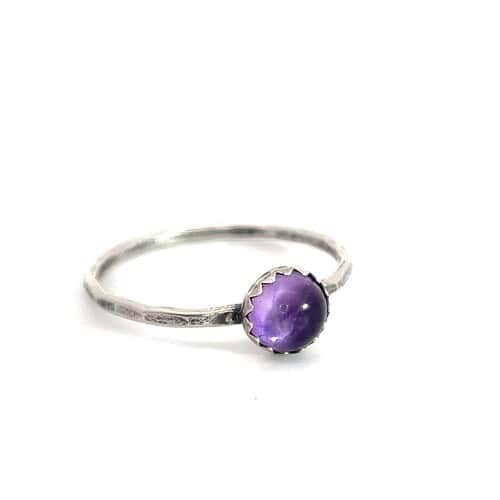 il_fullxfull.6724303155_7pdm.jpg Amethyst Stacking Ring, Dainty Birthstone Jewelry, Purple Gemstone Ring, Stackable Silver Band, Gift Idea, Dainty Purple Gemstone Jewelry