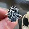 Sterling Silver Medusa Ring – Greek Mythology Oval Signet – Serpent Jewelry Snake Goddess – Pagan Witchy Ring – Handmade Occult Dark Fantasy