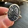 Sterling Silver Alice in Wonderland Ring, Storybook Jewelry with Caterpillar Scene