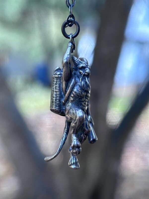 handcrafted krampus pendant Sterling Silver Krampus Pendant