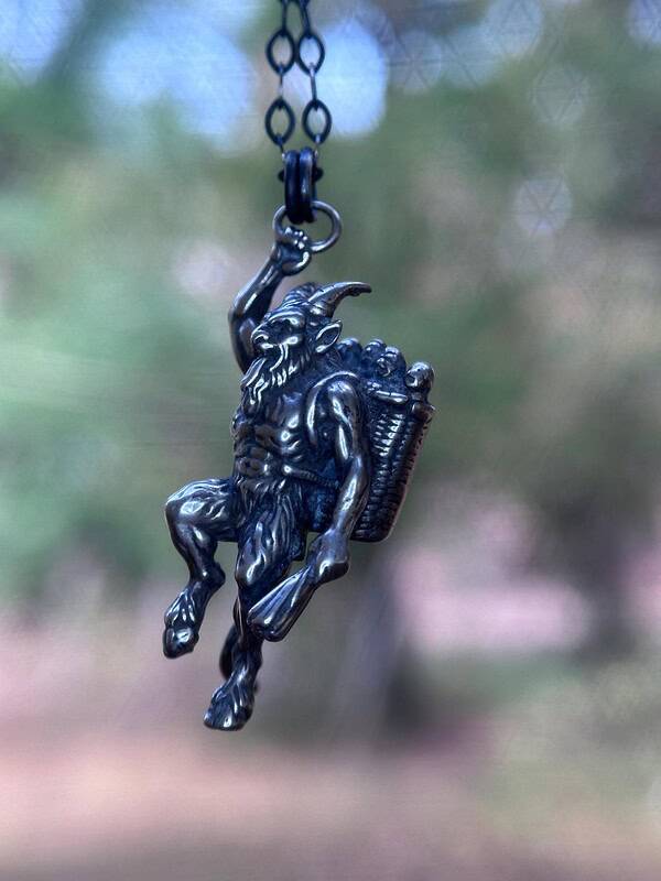 handcrafted krampus pendant Sterling Silver Krampus Pendant
