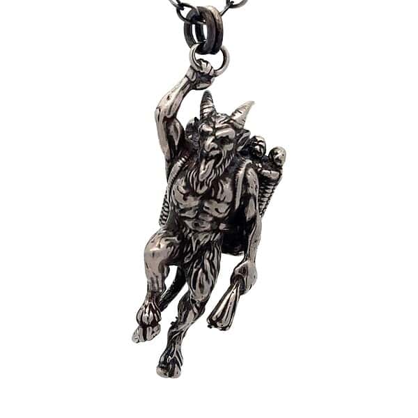 handcrafted krampus pendant Sterling Silver Krampus Pendant