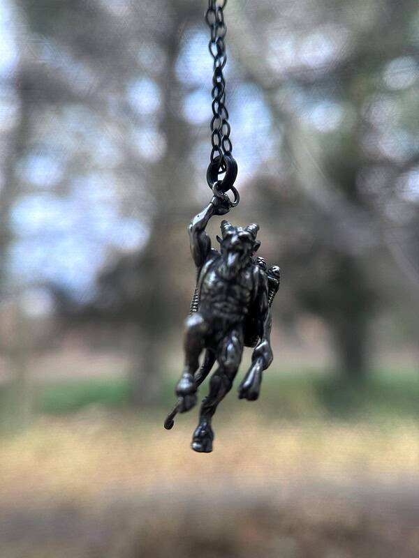 handcrafted krampus pendant Sterling Silver Krampus Pendant
