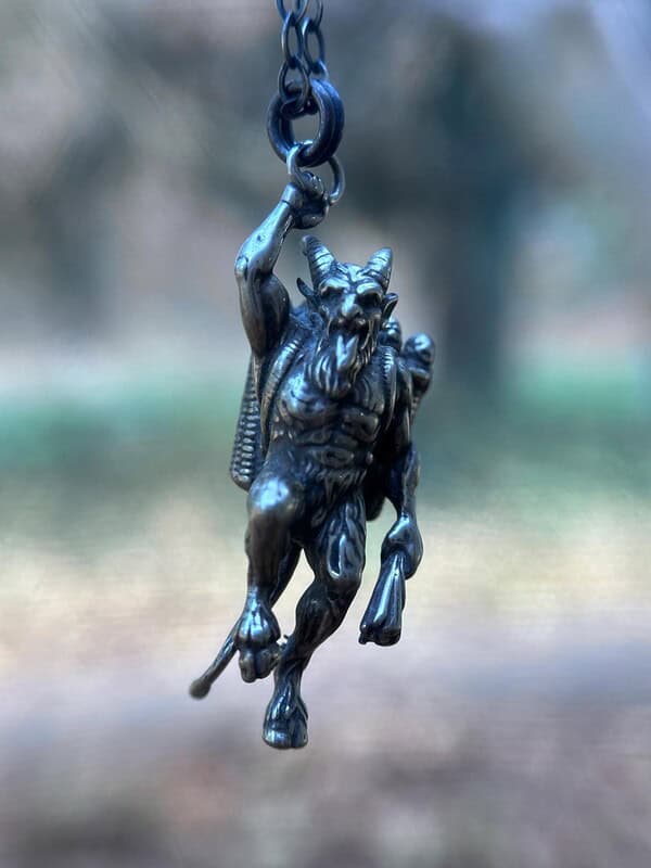 handcrafted krampus pendant Sterling Silver Krampus Pendant