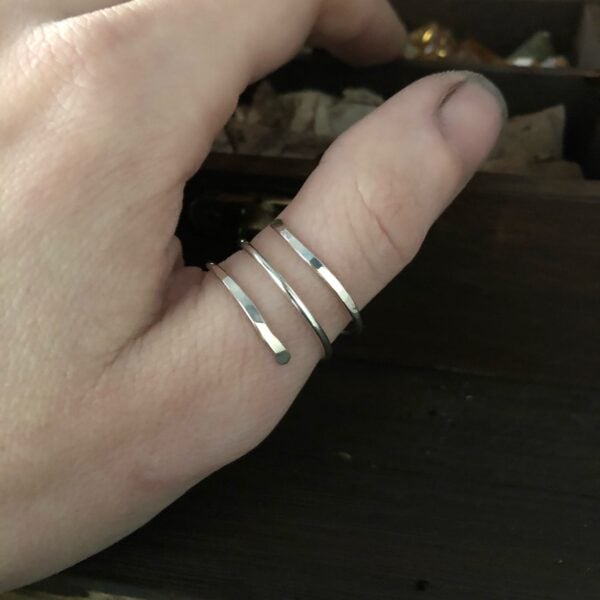 Sterling Silver Thumb Wrap Ring - Can be worn as Midi or Knuckle - Unique Minimalist Jewelry Sterling Silver Thumb Wrap Ring - Can be worn as Midi or Knuckle - Unique Minimalist Jewelry