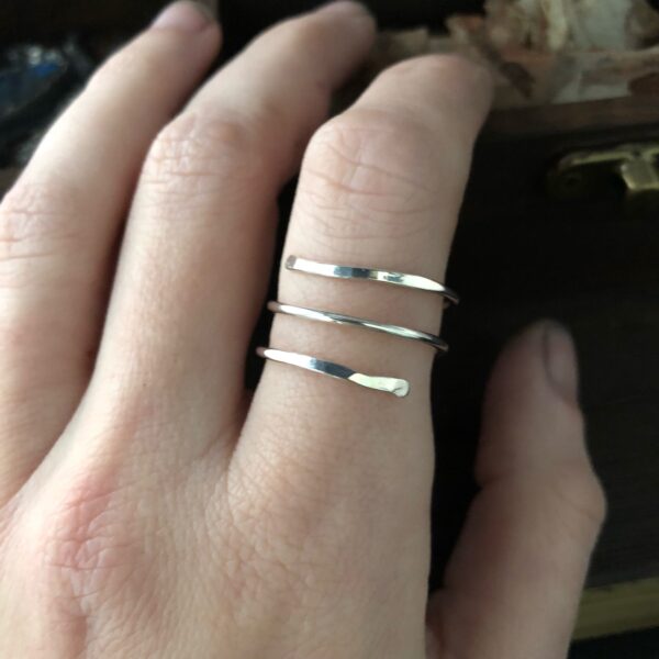 Sterling Silver Thumb Wrap Ring - Can be worn as Midi or Knuckle - Unique Minimalist Jewelry Sterling Silver Thumb Wrap Ring - Can be worn as Midi or Knuckle - Unique Minimalist Jewelry