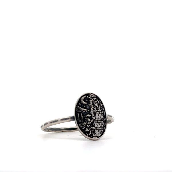 Rapunzel Fairytale Ring Sterling Silver Storybook Jewelry Princess Tower Fantasy Gift for Her Literary Jewelry Handmade Anniversary Birthday