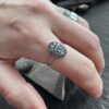 Sterling Silver Alice in Wonderland Ring, Storybook Jewelry with Singing Flowers Scene, Handmade Fantasy Ring, Literary Folklore Jewelry