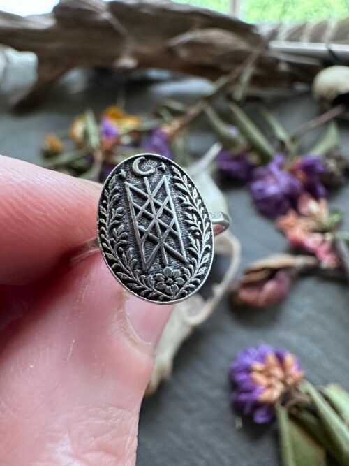 Web of Wyrd Ring Sterling Silver Viking Rune Jewelry Norse Pagan Gift for Her Witchy Statement Ring Nordic Mythology Amulet Handmade Band Web of Wyrd Ring