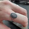 Sterling Silver Alice in Wonderland Ring, Storybook Alice Falls Down the Rabbit Hole, Handmade Fantasy Ring, Literary Folklore Jewelry