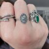 Sterling Silver Alice in Wonderland Ring, Storybook Alice Falls Down the Rabbit Hole, Handmade Fantasy Ring, Literary Folklore Jewelry
