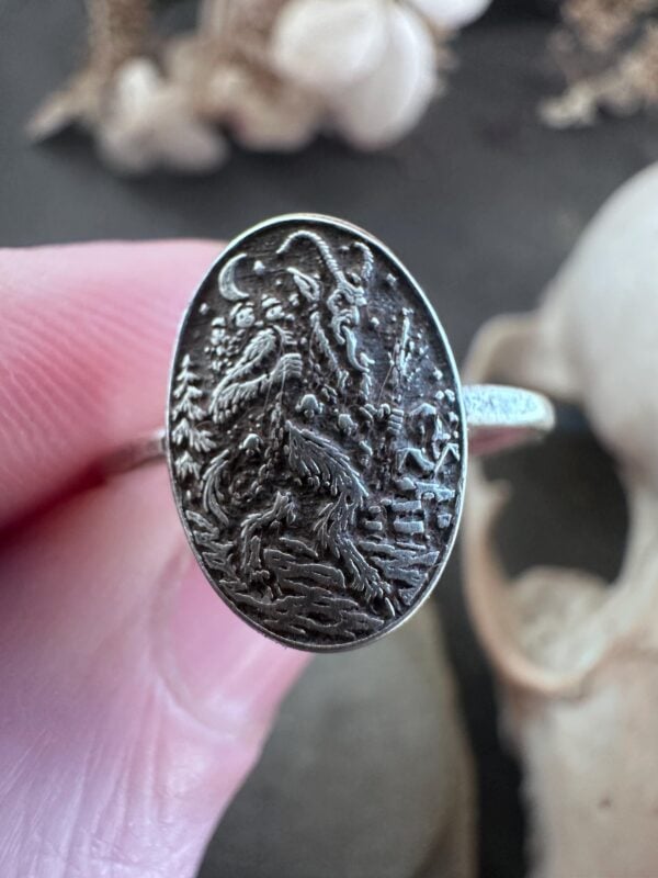 Sterling Silver Krampus Ring Yule