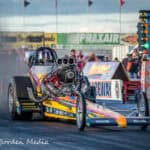 High-performance drag racing car at Titan Speed Engineering, showcasing advanced engineering and automotive innovation in a competitive racing environment.