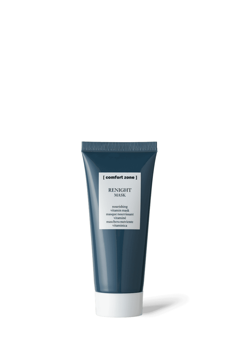 Nourishing Renight Mask in a sleek tube, ideal for revitalising skin overnight. Perfect for deep hyd.