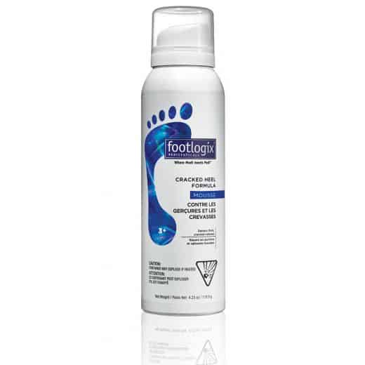 Footlogix Cracked Heel Formula for softening and healing dry, cracked heels.