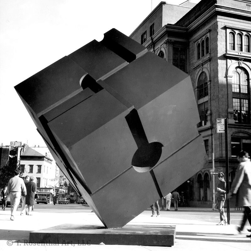 The Astor Place Cube black and white photo