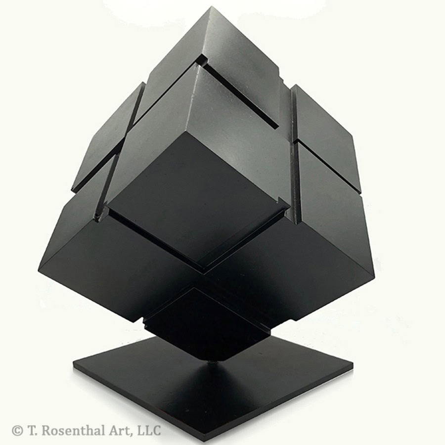 14 Inch Cube, 2007 Black Enamel on Aluminum 14 x 11 x 11 inches