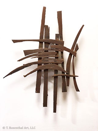 Untitled wall sculpture, 1995 Rusted Steel 19 1/2 x 14 x 2 inches