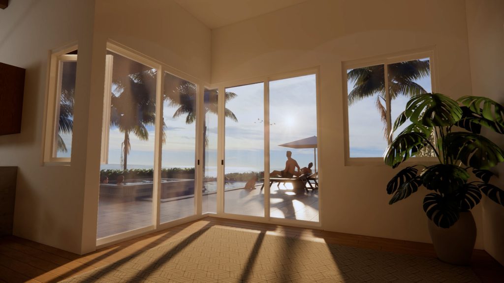 Tropical view with TonyView corner window product