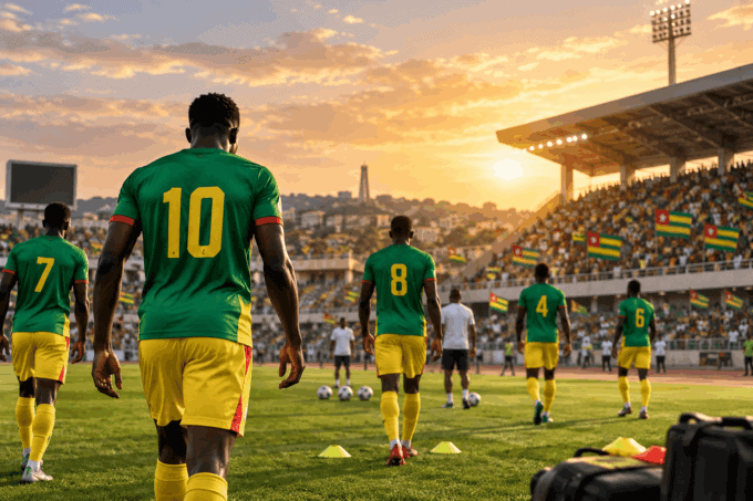 Illustration des Éperviers du Togo préparant les éliminatoires de la CAN 2027