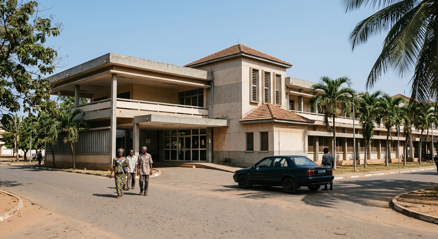 Entrée principale du CHU Sylvanus Olympio à Tokoin Lomé