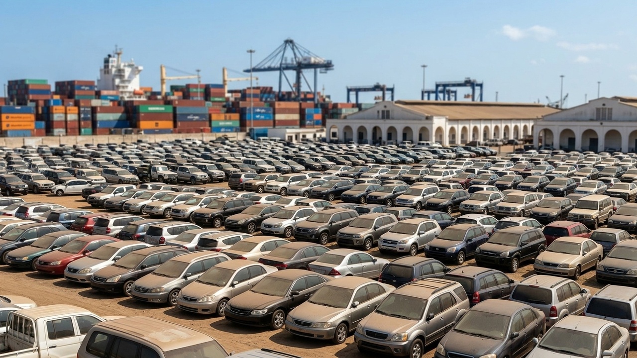 Véhicules exposés au Port autonome de Lomé pour la vente aux enchères de l'OTR