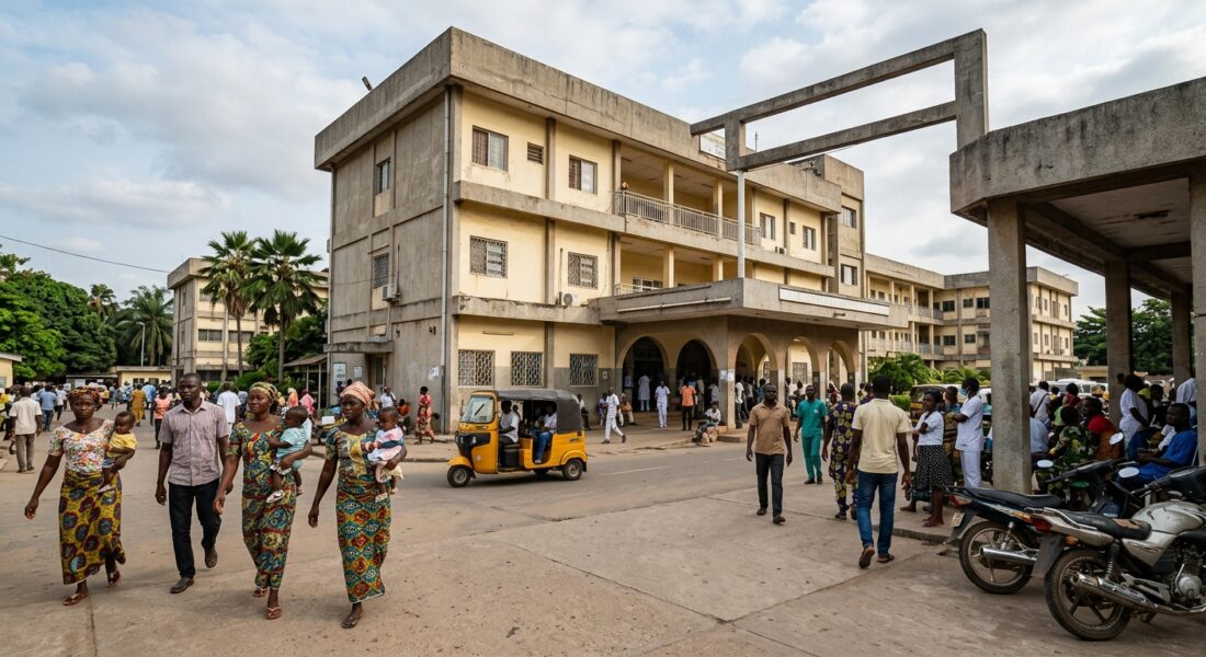 Entrée extérieure du Centre Hospitalier Universitaire Sylvanus Olympio à Lomé