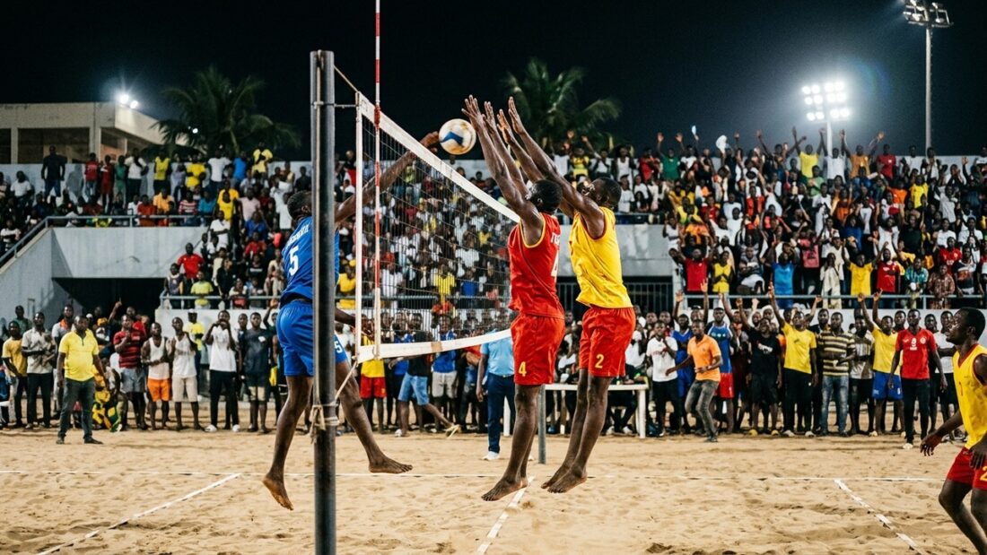 Match de volleyball au Stade Omnisports de Lomé lors du championnat national togolais