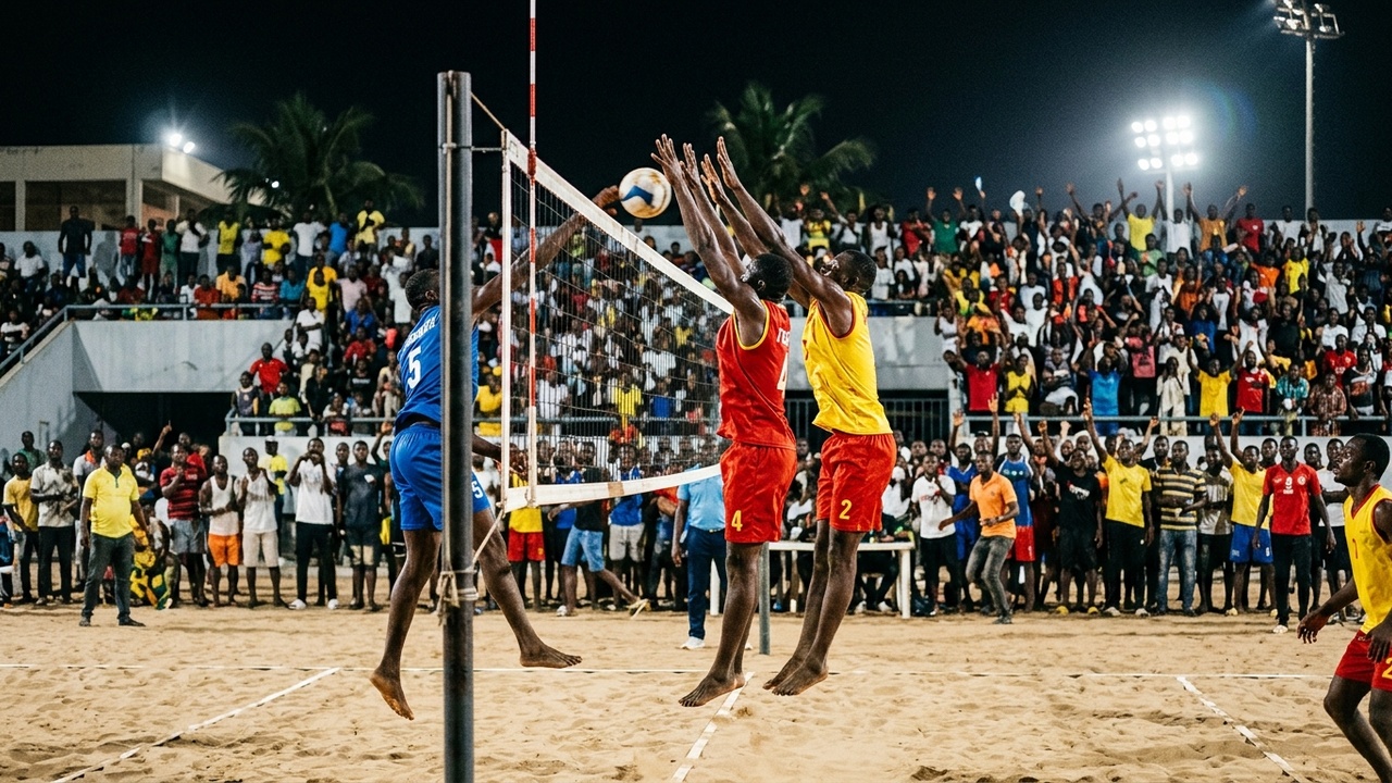 Match de volleyball au Stade Omnisports de Lomé lors du championnat national togolais