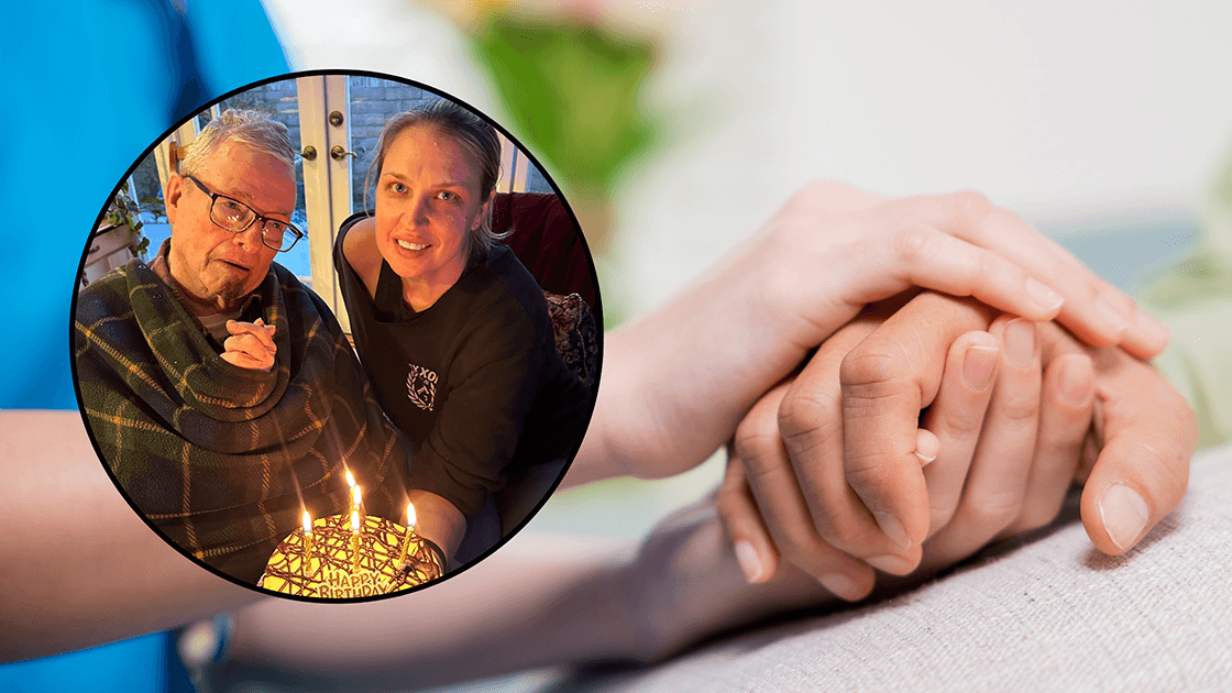 Amanda providing compassionate personal home health care to an elderly client, highlighting her dedication and professional training.