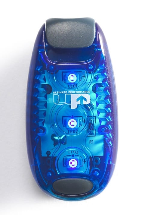 Bright blue LED bike light with multiple illumination modes, perfect for triathlon cycling safety and visibility. Lightweight, durable, ideal for triathlon training and races.