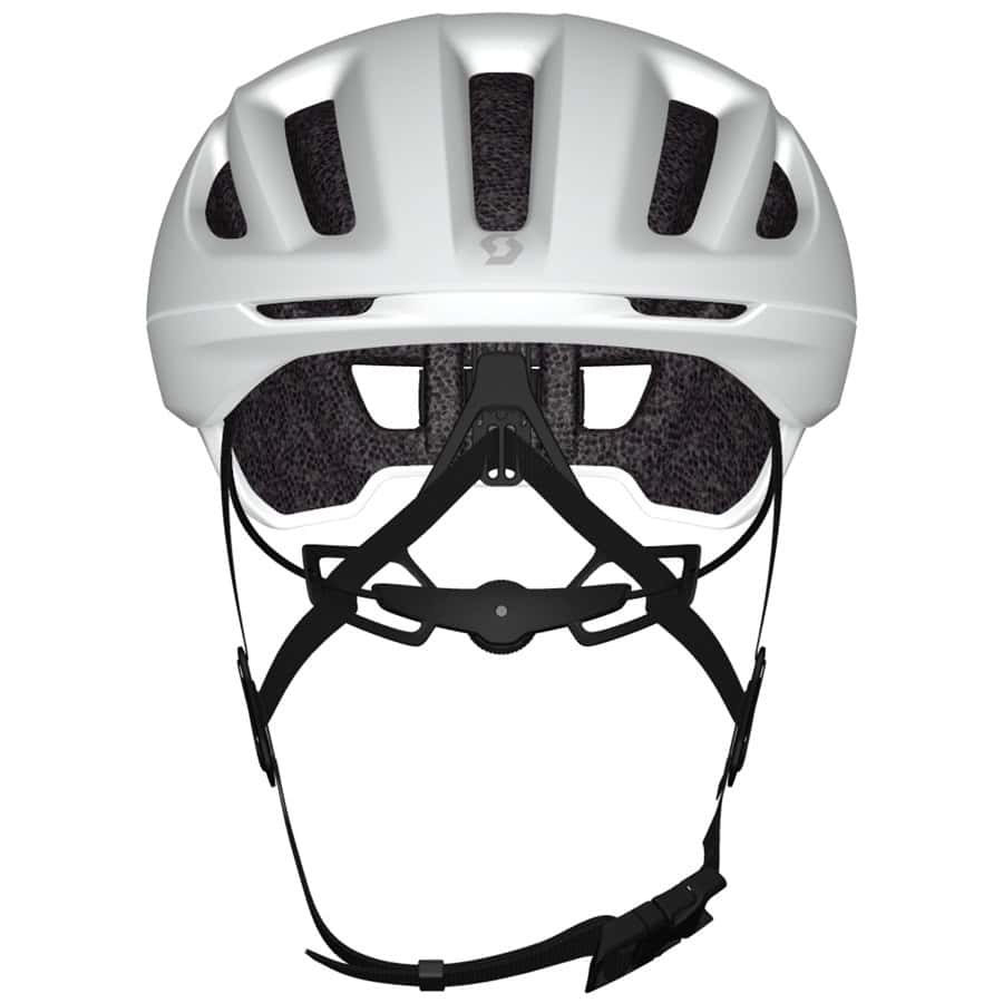 Helmet with integrated sunglasses and adjustable strap, suitable for triathlon cycling safety and performance.