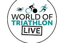 World of Triathlon Live 2027 logo featuring swimming, cycling, and running icons in a circular design.