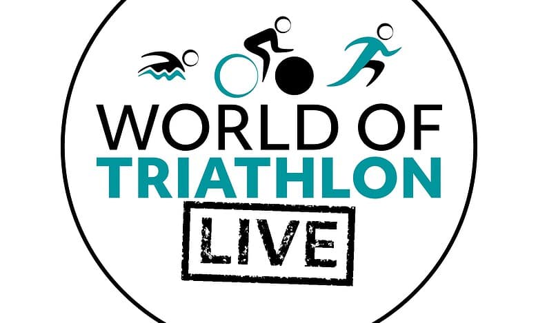 World of Triathlon Live 2027 logo featuring swimming, cycling, and running icons in a circular design.