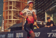 Women's race at the Dubai T100 Triathlon