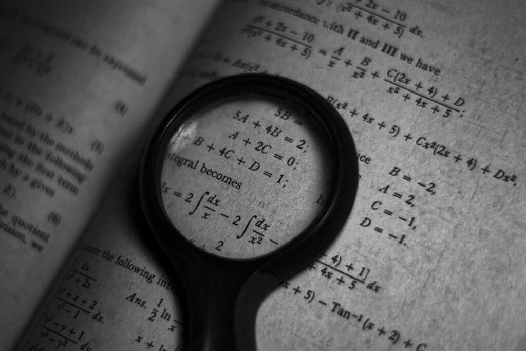 Monochrome Photo of Math Formulas | Tuition Centre SG