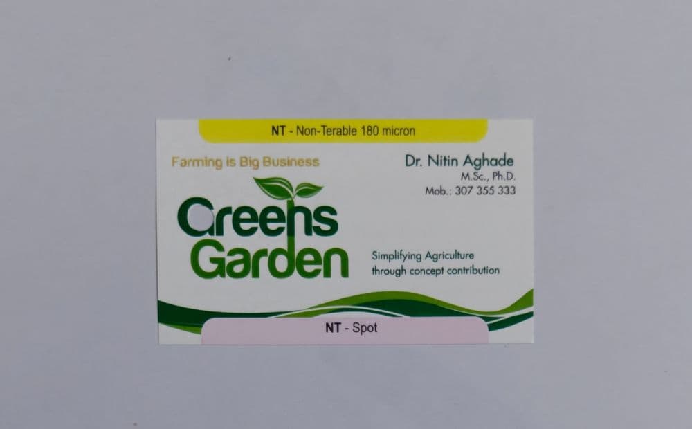 180 Micron Non-Tearable Visiting Card with Spot UV
