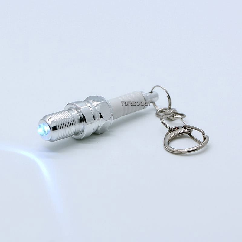 LED Spark Plug Keychain with Light and Screwdriver – Custom Car Gifts