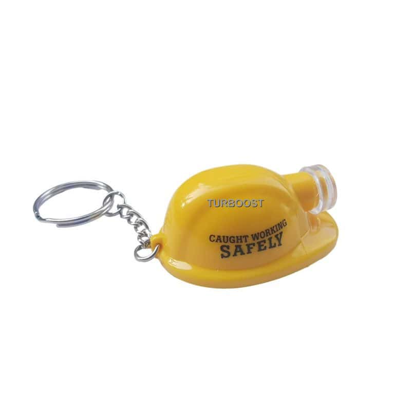 Yellow Fireman Helmet LED Keychain