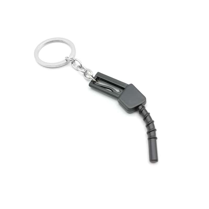 Block color Custom Metal Oil Gun Keychain for Automotive Promotional Gifts